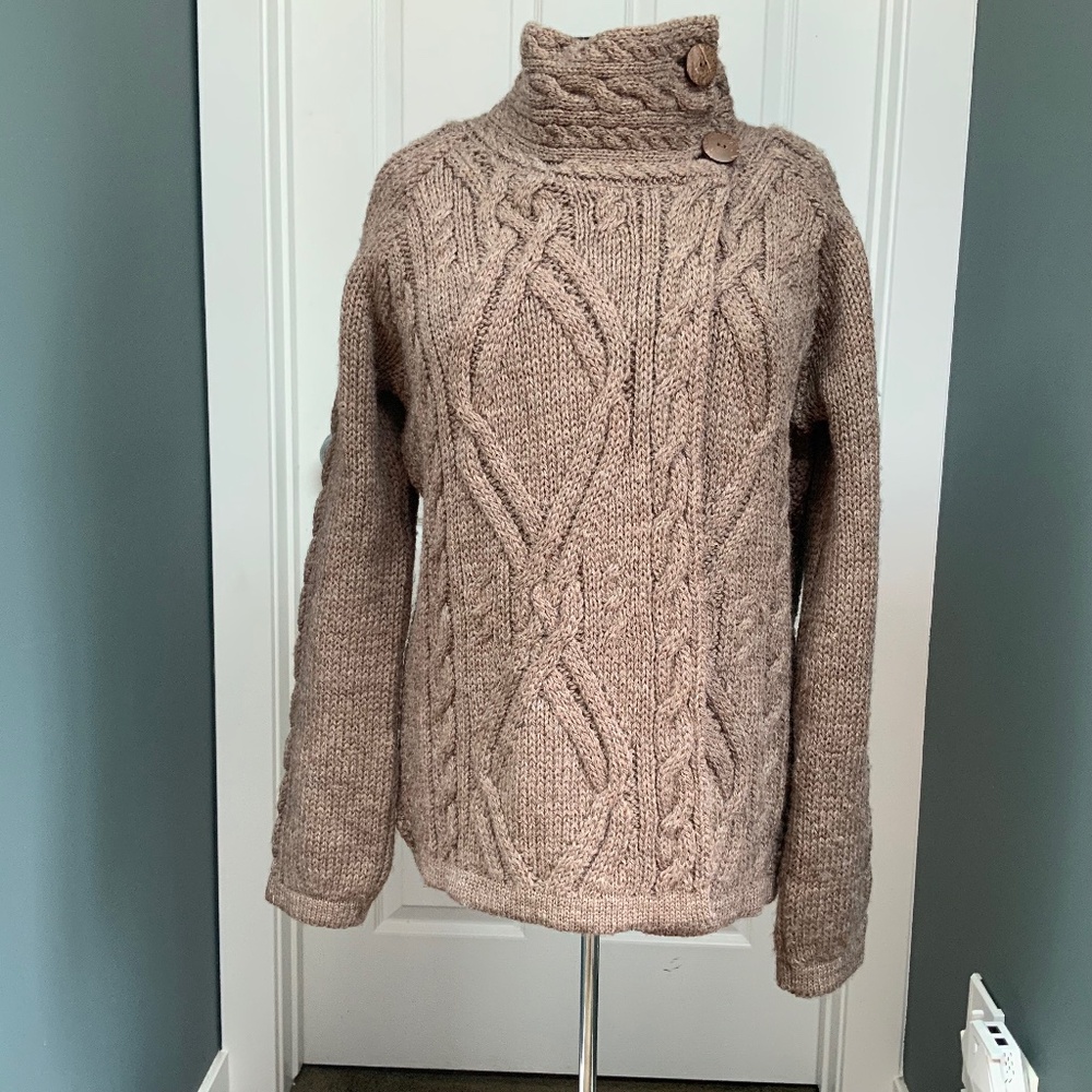 Open Front Wool Cable-Knit Cardigan from Highland Home Industries  (medium)